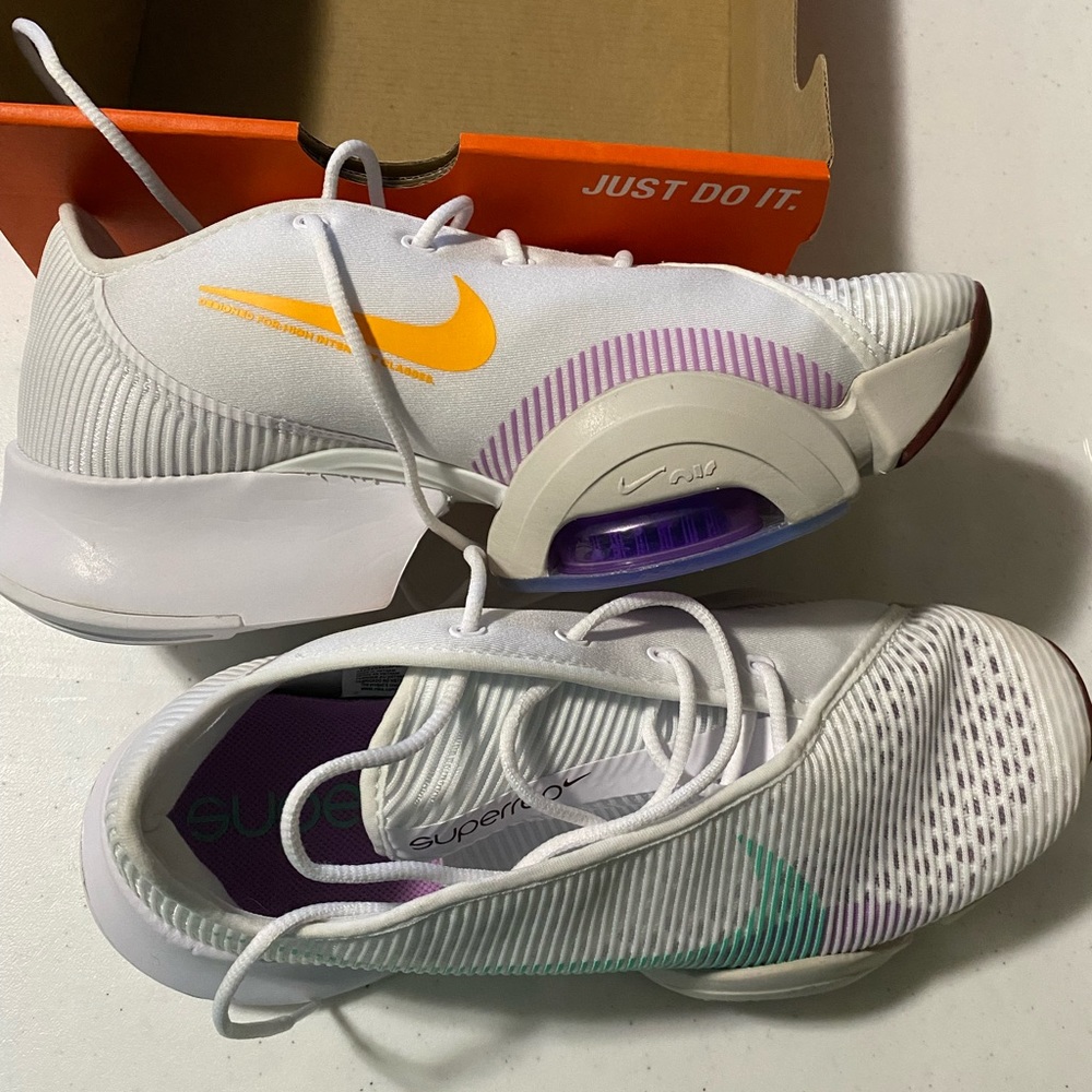 Nike Air Zoom Superrep 2 NIB Soft Teal and Orange swooshes